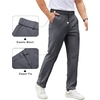 image:imageCOOFANDY Mens Casual Chino Pants Elastic Waist Lightweight Trousers ClassicFit Business Dress Pants with PocketsDark Grey