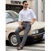 image:imageCOOFANDY Mens Casual Chino Pants Elastic Waist Lightweight Trousers ClassicFit Business Dress Pants with PocketsDark Grey