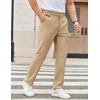 image:imageCOOFANDY Mens Casual Chino Pants Elastic Waist Lightweight Trousers ClassicFit Business Dress Pants with PocketsKhaki