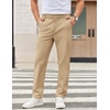 image:imageCOOFANDY Mens Casual Chino Pants Elastic Waist Lightweight Trousers ClassicFit Business Dress Pants with PocketsKhaki