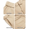 image:imageCOOFANDY Mens Casual Chino Pants Elastic Waist Lightweight Trousers ClassicFit Business Dress Pants with PocketsKhaki