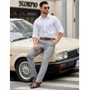 image:imageCOOFANDY Mens Casual Chino Pants Elastic Waist Lightweight Trousers ClassicFit Business Dress Pants with PocketsLight Grey