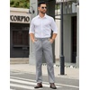 image:imageCOOFANDY Mens Casual Chino Pants Elastic Waist Lightweight Trousers ClassicFit Business Dress Pants with PocketsLight Grey