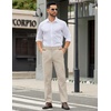 image:imageCOOFANDY Mens Casual Chino Pants Elastic Waist Lightweight Trousers ClassicFit Business Dress Pants with PocketsLight Khaki