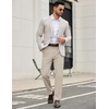 image:imageCOOFANDY Mens Casual Chino Pants Elastic Waist Lightweight Trousers ClassicFit Business Dress Pants with PocketsLight Khaki