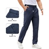 image:imageCOOFANDY Mens Casual Chino Pants Elastic Waist Lightweight Trousers ClassicFit Business Dress Pants with PocketsNavy Blue