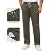 image:imageCOOFANDY Mens Casual Chino Pants Relaxed Fit Drawstring Elastic Waist Lightweight Pant Twill Pleated TrousersArmy Green