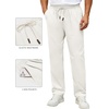 image:imageCOOFANDY Mens Casual Chino Pants Relaxed Fit Drawstring Elastic Waist Lightweight Pant Twill Pleated TrousersBeige