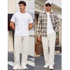 image:imageCOOFANDY Mens Casual Chino Pants Relaxed Fit Drawstring Elastic Waist Lightweight Pant Twill Pleated TrousersBeige