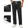 image:imageCOOFANDY Mens Casual Chino Pants Relaxed Fit Drawstring Elastic Waist Lightweight Pant Twill Pleated TrousersBlack