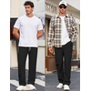 image:imageCOOFANDY Mens Casual Chino Pants Relaxed Fit Drawstring Elastic Waist Lightweight Pant Twill Pleated TrousersBlack