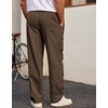 image:imageCOOFANDY Mens Casual Chino Pants Relaxed Fit Drawstring Elastic Waist Lightweight Pant Twill Pleated TrousersBrown