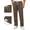image:imageCOOFANDY Mens Casual Chino Pants Relaxed Fit Drawstring Elastic Waist Lightweight Pant Twill Pleated TrousersBrown
