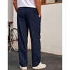 image:imageCOOFANDY Mens Casual Chino Pants Relaxed Fit Drawstring Elastic Waist Lightweight Pant Twill Pleated TrousersNavy Blue
