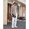 image:imageCOOFANDY Mens Casual Chino Pants Relaxed Fit Drawstring Elastic Waist Lightweight Pant Twill Pleated TrousersWhite