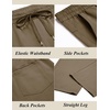 image:imageCOOFANDY Mens Casual Cotton Pants Regular Fit Elastic Waist Drawstring Twill Pants Straight Leg Chino PantsBrown