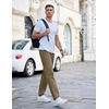 image:imageCOOFANDY Mens Casual Cotton Pants Regular Fit Elastic Waist Drawstring Twill Pants Straight Leg Chino PantsBrown