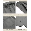 image:imageCOOFANDY Mens Casual Cotton Pants Regular Fit Elastic Waist Drawstring Twill Pants Straight Leg Chino PantsDark Grey