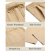 image:imageCOOFANDY Mens Casual Cotton Pants Regular Fit Elastic Waist Drawstring Twill Pants Straight Leg Chino PantsKhaki