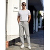 image:imageCOOFANDY Mens Casual Cotton Pants Regular Fit Elastic Waist Drawstring Twill Pants Straight Leg Chino PantsLight Grey