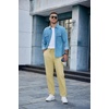 image:imageCOOFANDY Mens Casual Cotton Pants Regular Fit Elastic Waist Drawstring Twill Pants Straight Leg Chino PantsLight Khaki