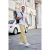 image:imageCOOFANDY Mens Casual Cotton Pants Regular Fit Elastic Waist Drawstring Twill Pants Straight Leg Chino PantsLight Khaki