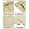 image:imageCOOFANDY Mens Casual Cotton Pants Regular Fit Elastic Waist Drawstring Twill Pants Straight Leg Chino PantsLight Khaki
