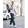 image:imageCOOFANDY Mens Casual Cotton Pants Regular Fit Elastic Waist Drawstring Twill Pants Straight Leg Chino PantsNavy Blue