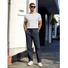 image:imageCOOFANDY Mens Casual Cotton Pants Regular Fit Elastic Waist Drawstring Twill Pants Straight Leg Chino PantsNavy Blue