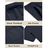 image:imageCOOFANDY Mens Casual Cotton Pants Regular Fit Elastic Waist Drawstring Twill Pants Straight Leg Chino PantsNavy Blue