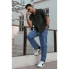 image:imageCOOFANDY Mens Casual Cotton Pants Regular Fit Elastic Waist Drawstring Twill Pants Straight Leg Chino PantsSlate Blue