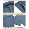 image:imageCOOFANDY Mens Casual Cotton Pants Regular Fit Elastic Waist Drawstring Twill Pants Straight Leg Chino PantsSlate Blue