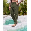image:imageCOOFANDY Mens Casual Linen Pants Elastic Waist Drawstring Yoga Beach Pants Lightweight Loose Fit Trousers with PocketsArmy Green