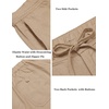 image:imageCOOFANDY Mens Casual Linen Pants Elastic Waist Drawstring Yoga Beach Pants Lightweight Loose Fit Trousers with PocketsKhaki