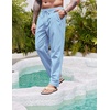 image:imageCOOFANDY Mens Casual Linen Pants Elastic Waist Drawstring Yoga Beach Pants Lightweight Loose Fit Trousers with PocketsLight Blue