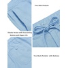 image:imageCOOFANDY Mens Casual Linen Pants Elastic Waist Drawstring Yoga Beach Pants Lightweight Loose Fit Trousers with PocketsLight Blue