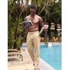 image:imageCOOFANDY Mens Casual Linen Pants Elastic Waist Drawstring Yoga Beach Pants Lightweight Loose Fit Trousers with PocketsLight Khaki