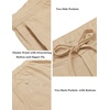 image:imageCOOFANDY Mens Casual Linen Pants Elastic Waist Drawstring Yoga Beach Pants Lightweight Loose Fit Trousers with PocketsLight Khaki