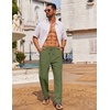 image:imageCOOFANDY Mens Casual Linen Pants Loose Fit Elastic Waist Drawstring Lightweight Pant Summer Beach TrousersArmy Green