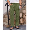 image:imageCOOFANDY Mens Casual Linen Pants Loose Fit Elastic Waist Drawstring Lightweight Pant Summer Beach TrousersArmy Green
