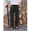 image:imageCOOFANDY Mens Casual Linen Pants Loose Fit Elastic Waist Drawstring Lightweight Pant Summer Beach TrousersBlack