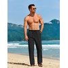 image:imageCOOFANDY Mens Casual Linen Pants Loose Fit Elastic Waist Drawstring Lightweight Pant Summer Beach TrousersBlack