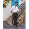 image:imageCOOFANDY Mens Casual Linen Pants Loose Fit Elastic Waist Drawstring Lightweight Pant Summer Beach TrousersBlack