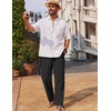 image:imageCOOFANDY Mens Casual Linen Pants Loose Fit Elastic Waist Drawstring Lightweight Pant Summer Beach TrousersBlack