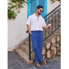 image:imageCOOFANDY Mens Casual Linen Pants Loose Fit Elastic Waist Drawstring Lightweight Pant Summer Beach TrousersBlue