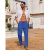 image:imageCOOFANDY Mens Casual Linen Pants Loose Fit Elastic Waist Drawstring Lightweight Pant Summer Beach TrousersBlue