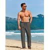 image:imageCOOFANDY Mens Casual Linen Pants Loose Fit Elastic Waist Drawstring Lightweight Pant Summer Beach TrousersDrak Grey