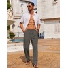image:imageCOOFANDY Mens Casual Linen Pants Loose Fit Elastic Waist Drawstring Lightweight Pant Summer Beach TrousersDrak Grey