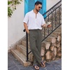 image:imageCOOFANDY Mens Casual Linen Pants Loose Fit Elastic Waist Drawstring Lightweight Pant Summer Beach TrousersDrak Grey