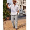 image:imageCOOFANDY Mens Casual Linen Pants Loose Fit Elastic Waist Drawstring Lightweight Pant Summer Beach TrousersLight Grey